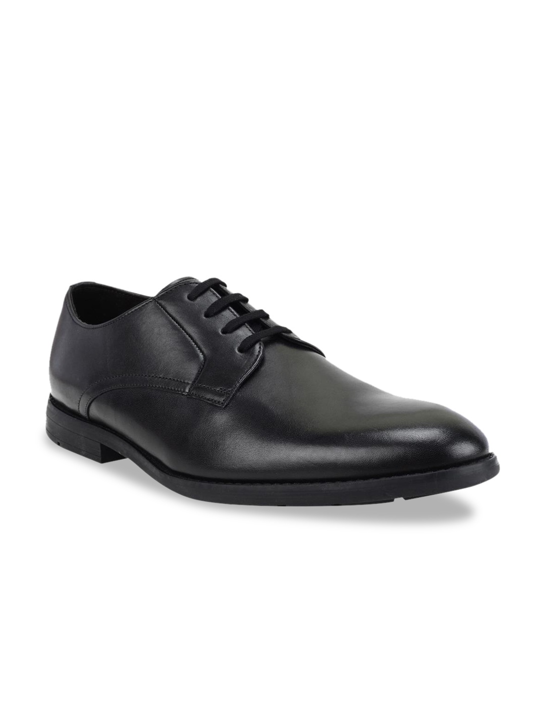 

Clarks Men Black Solid Leather Formal Derbys