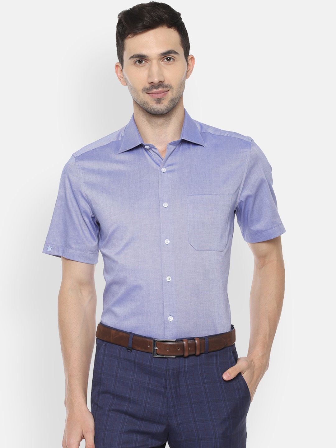 

Louis Philippe Men Blue Regular Fit Solid Formal Shirt