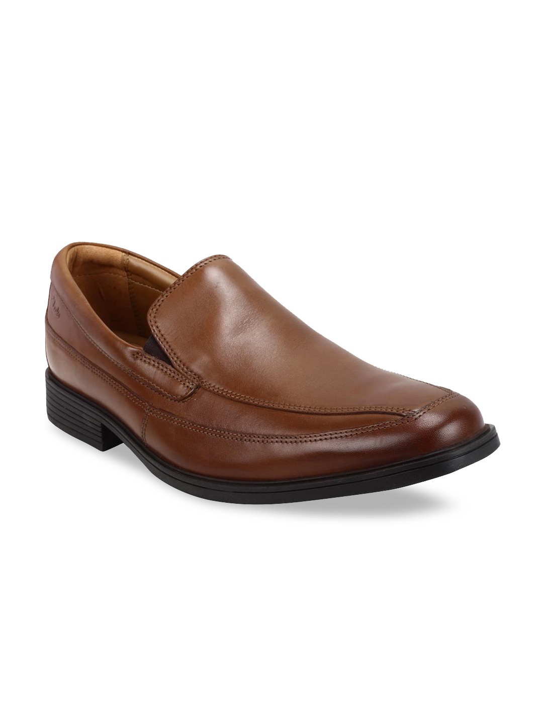 

Clarks Men Tan Brown Solid Leather Formal Slip-Ons