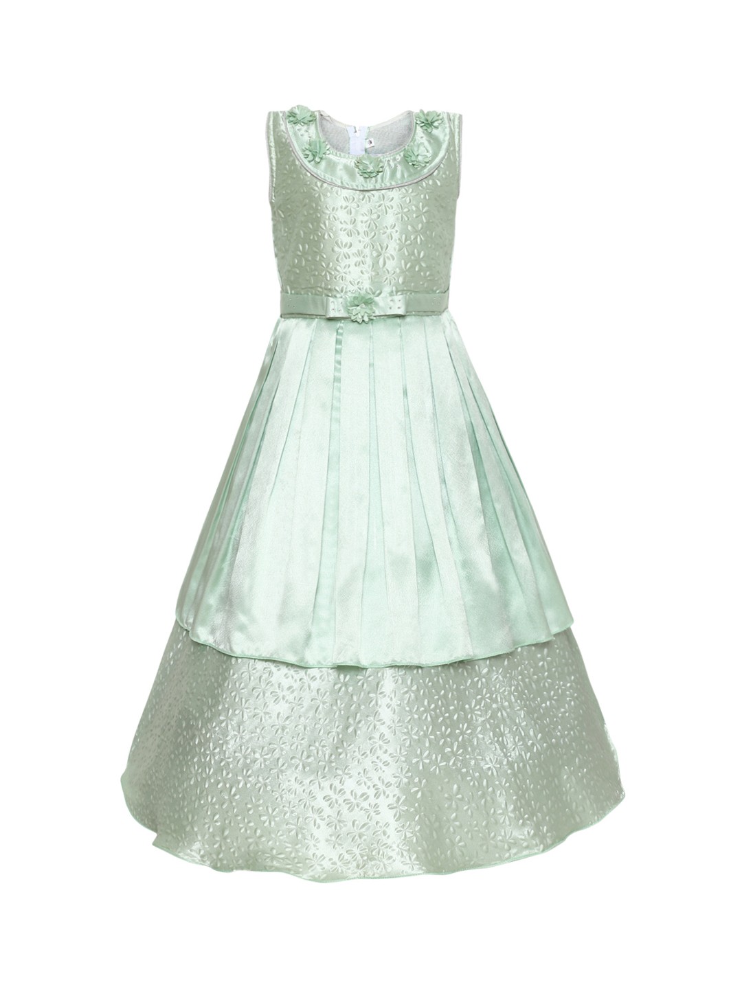 

Aarika Girls Green Maxi Silk Dress
