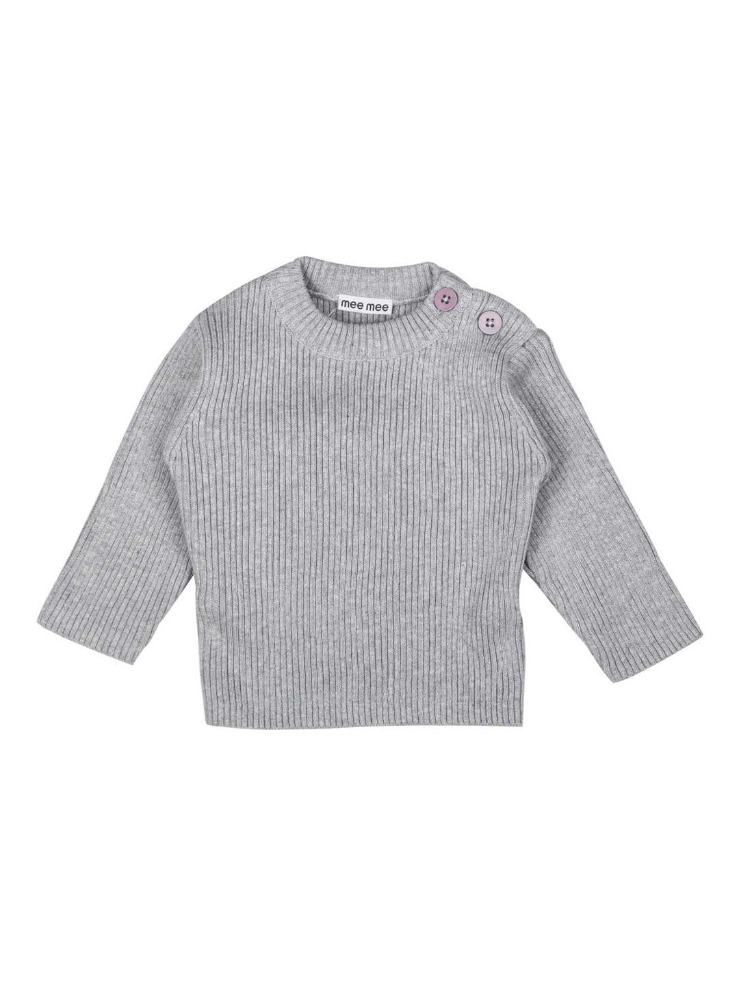 

MeeMee Kids Grey Melange Solid Sweater