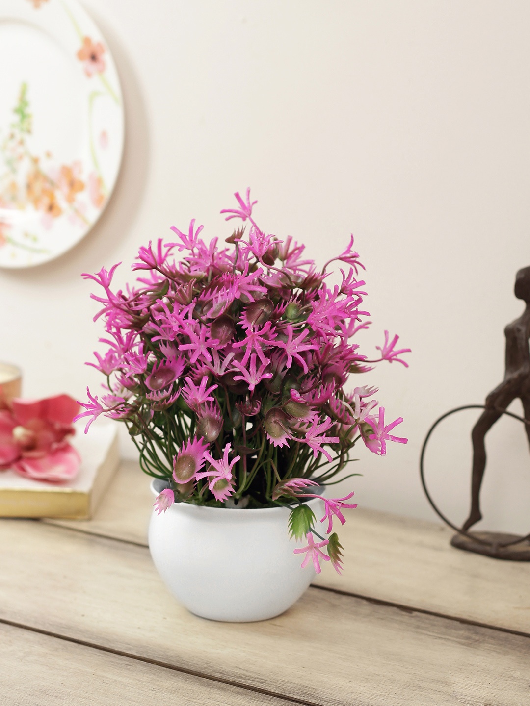 

House Of Accessories Pink & Green Artificial Flower Plant