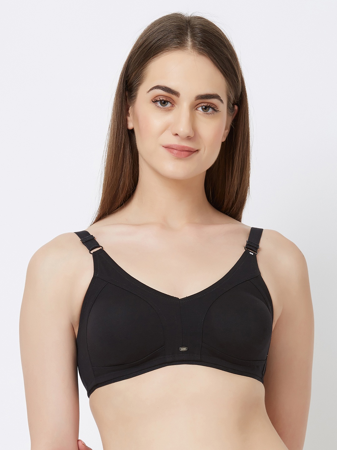 

Soie Black Solid Non-Wired Non Padded Everyday Bra CB-329