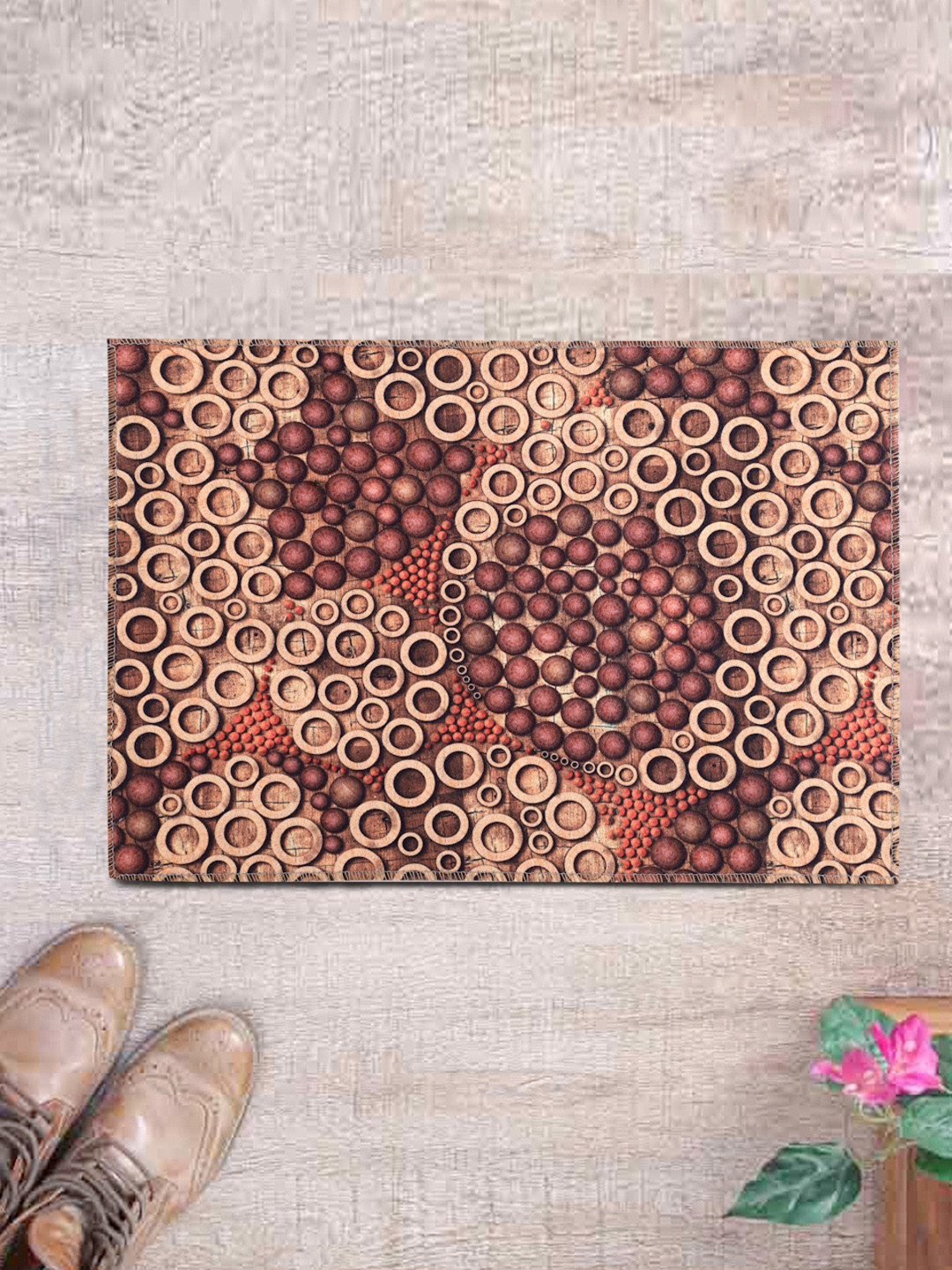 

ROMEE Brown Printed Anti-Skid Doormat