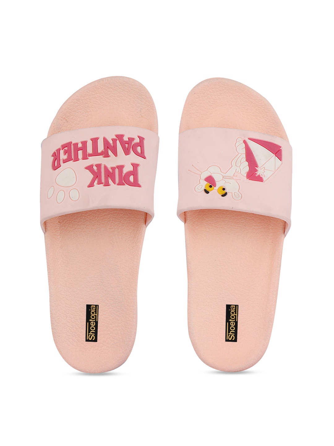 Shoetopia Women Pink Printed Sliders
