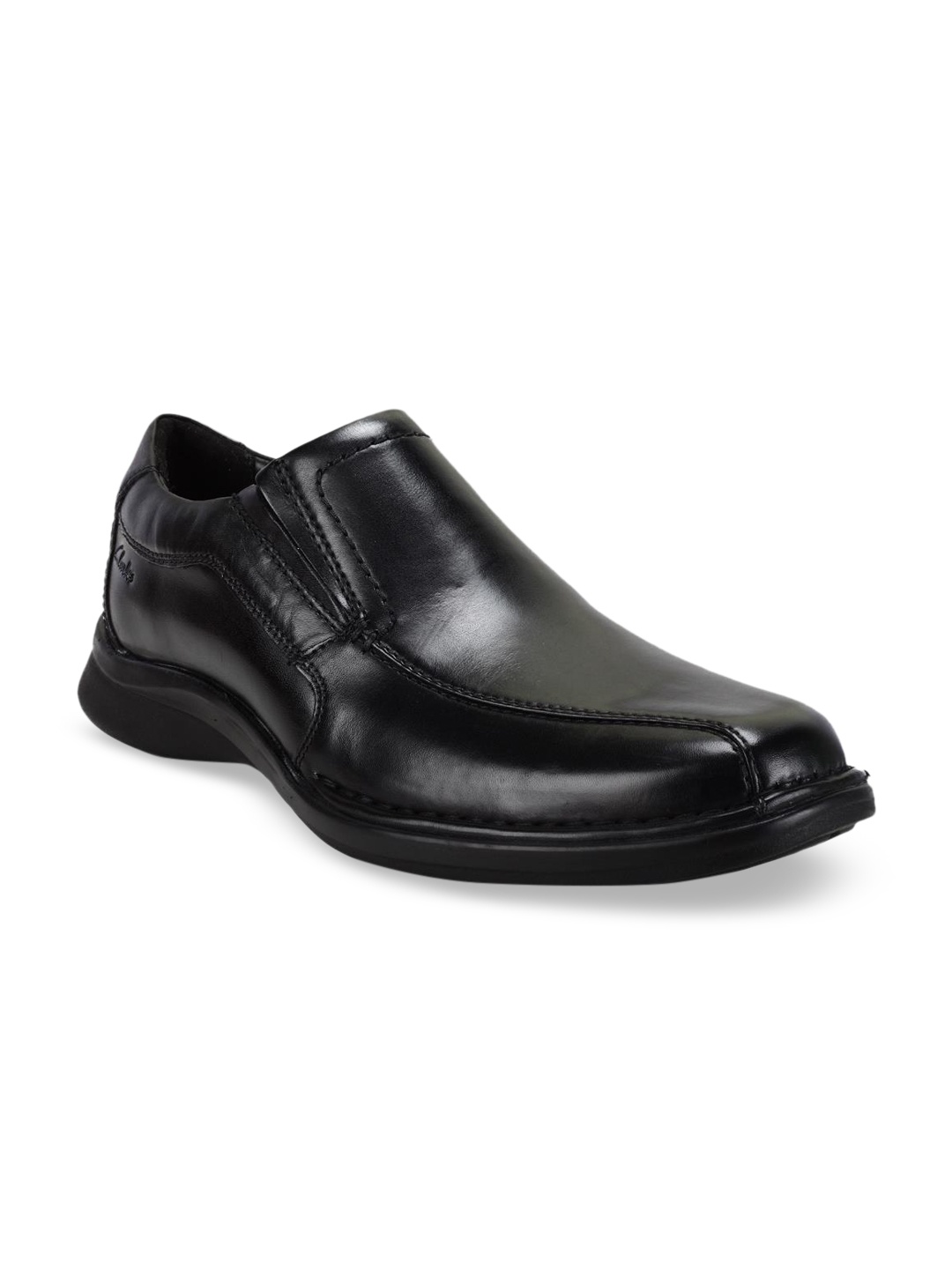 

Clarks Men Black Solid Leather Formal Slip-Ons