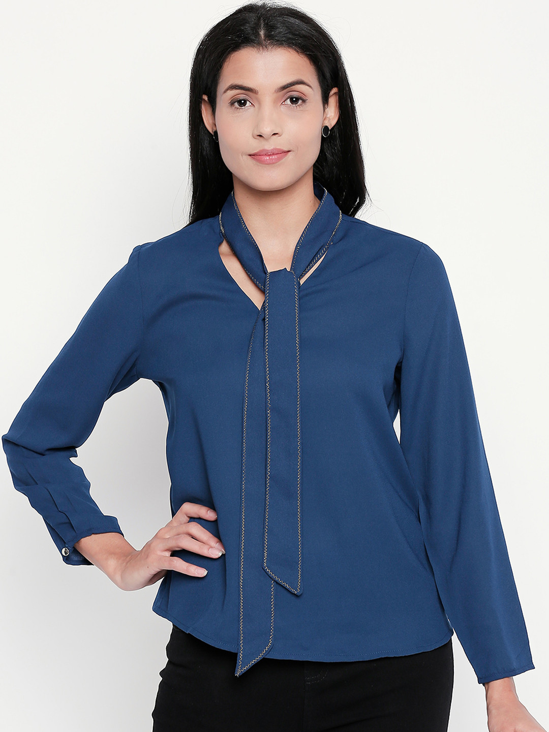 

Annabelle by Pantaloons Women Blue Solid Top