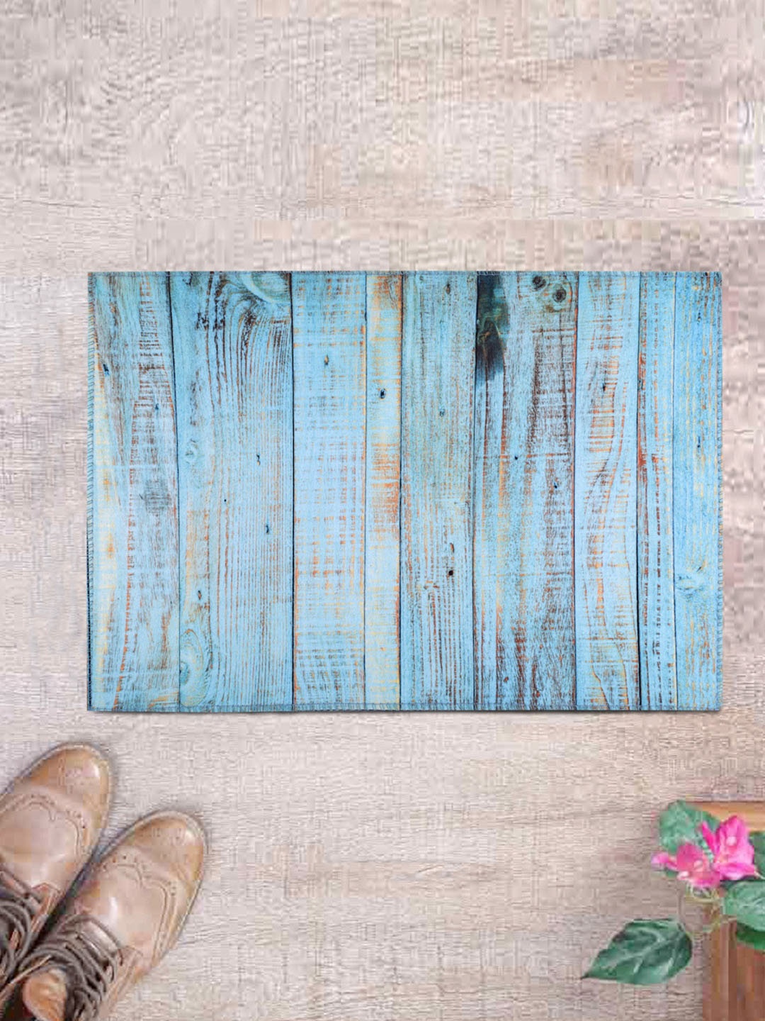 

ROMEE Blue Printed Anti-Skid Doormat