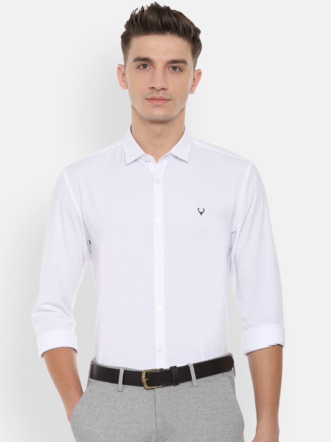 

Allen Solly Men White Slim Fit Solid Casual Shirt