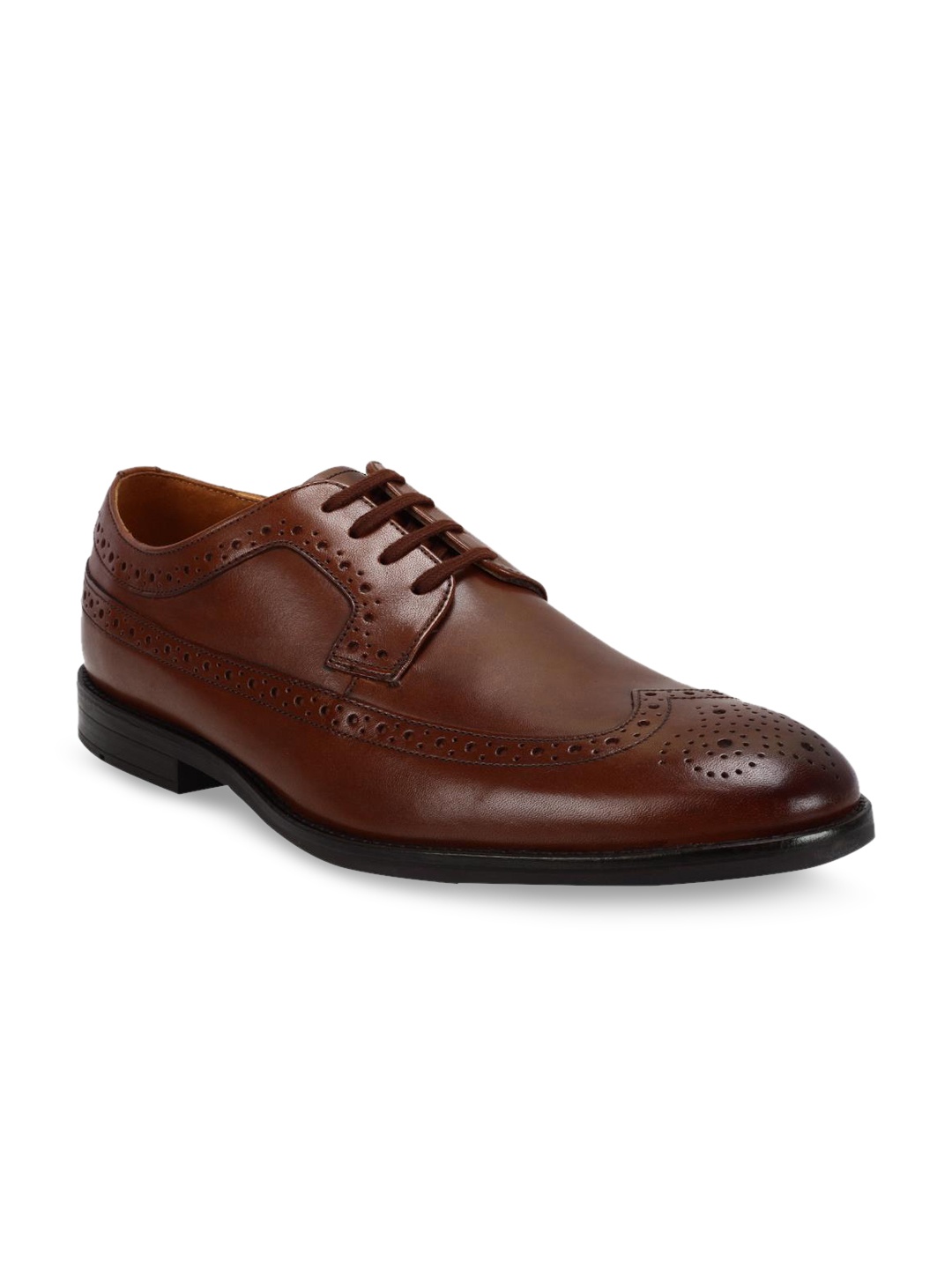 

Clarks Men Tan Brown Solid Leather Formal Brogues