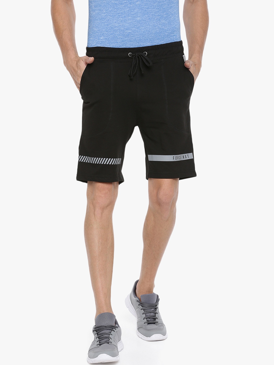 

Force NXT Men Solid Pack of 1 Super Combed Cotton Bermuda, Black