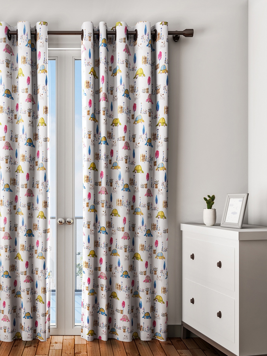 

URBAN DREAM Multicoloured Set of Single Door Curtains, Multi