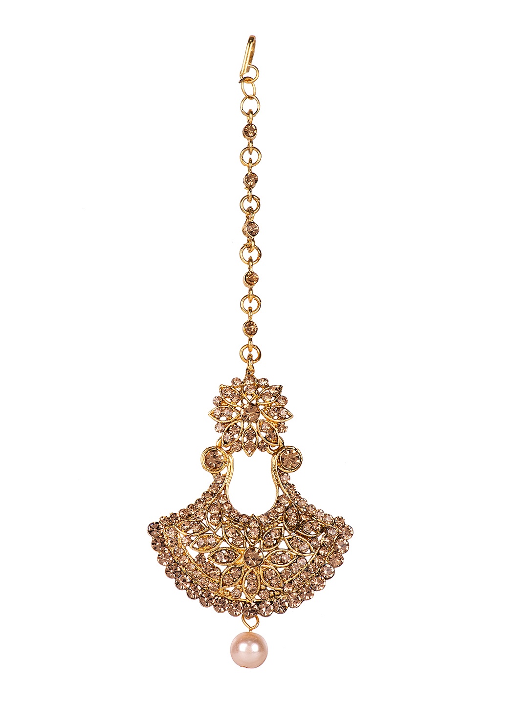 

ANIKAS CREATION Women Gold-Plated Kundan Embellished Maang Tikka