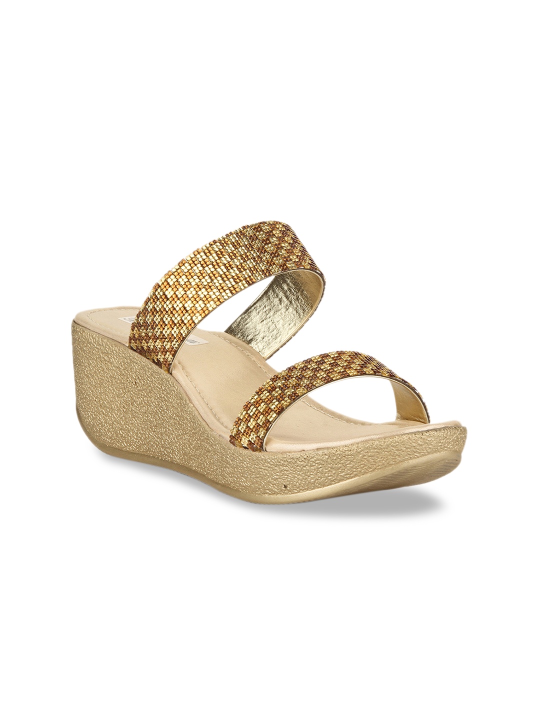

Bruno Manetti Women Gold-Toned Textured Heels