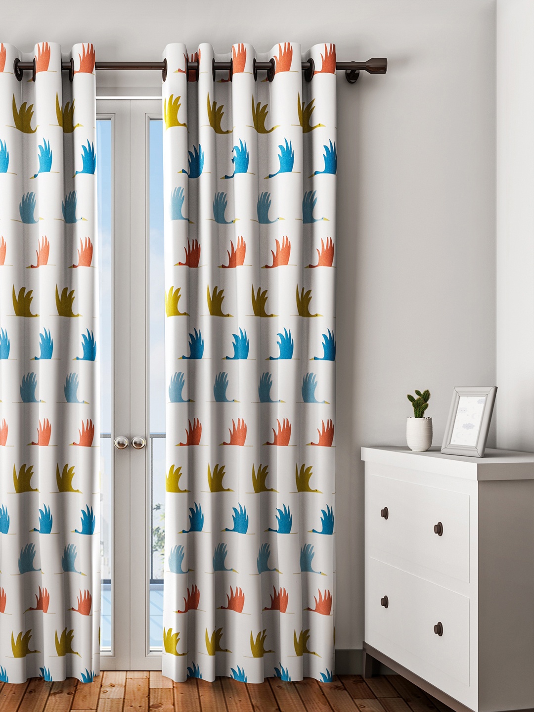 

URBAN DREAM Multicoloured Set of Single Long Door Curtains, Multi
