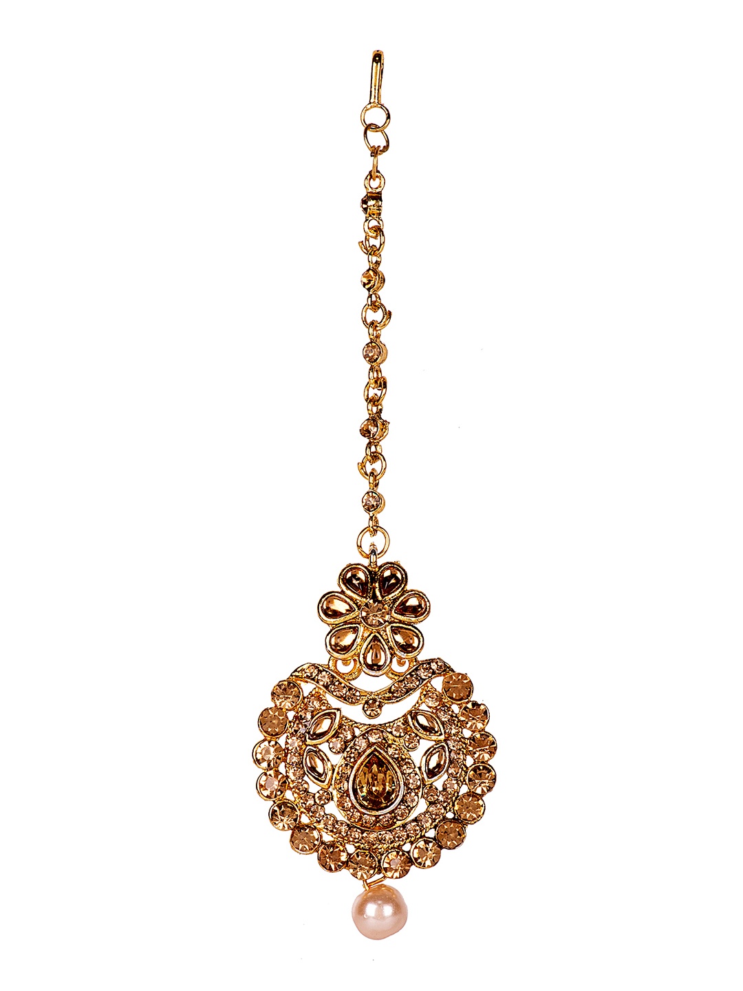 

ANIKAS CREATION Women Gold-Plated Kundan Embellished Maang Tikka