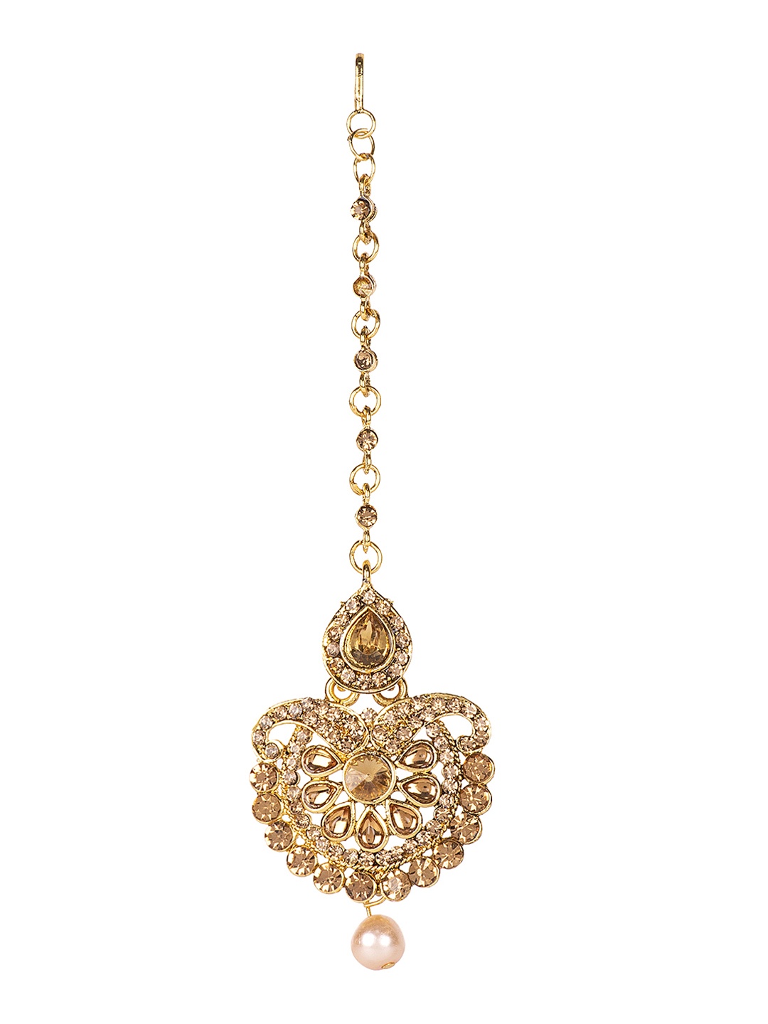 ANIKAS CREATION Women Gold-Plated Kundan Embellished Maang Tikka