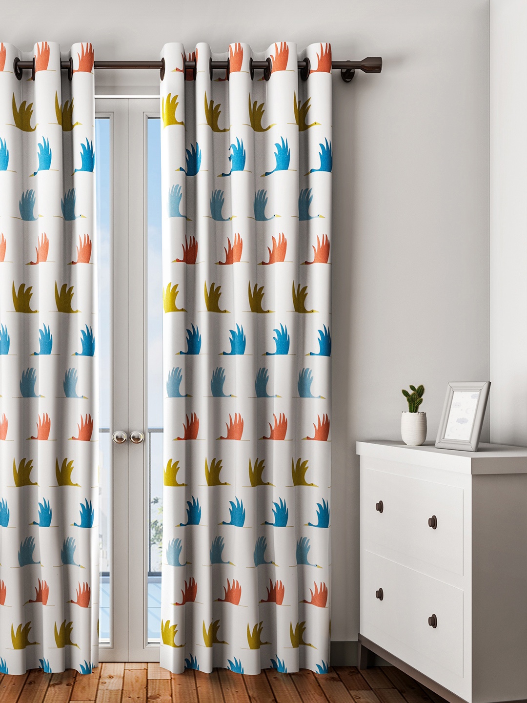 

URBAN DREAM Multicoloured Set of Single Door Curtains, Multi
