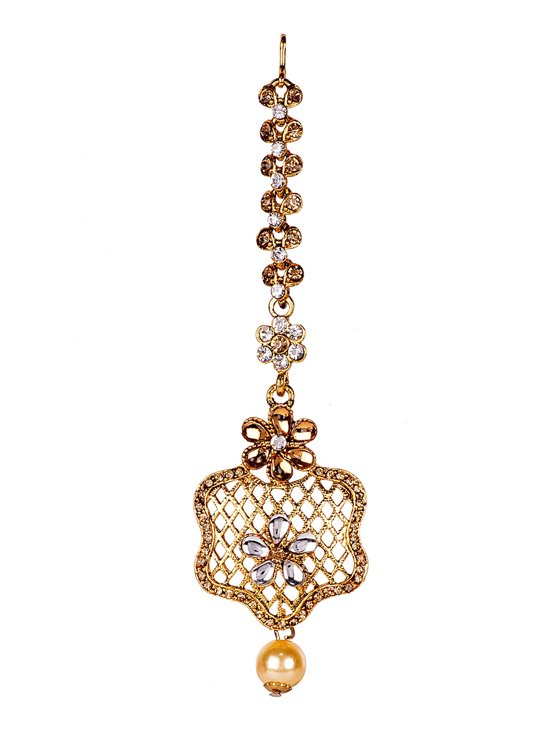 ANIKAS CREATION Women Gold-Plated Kundan Embellished Maang Tikka