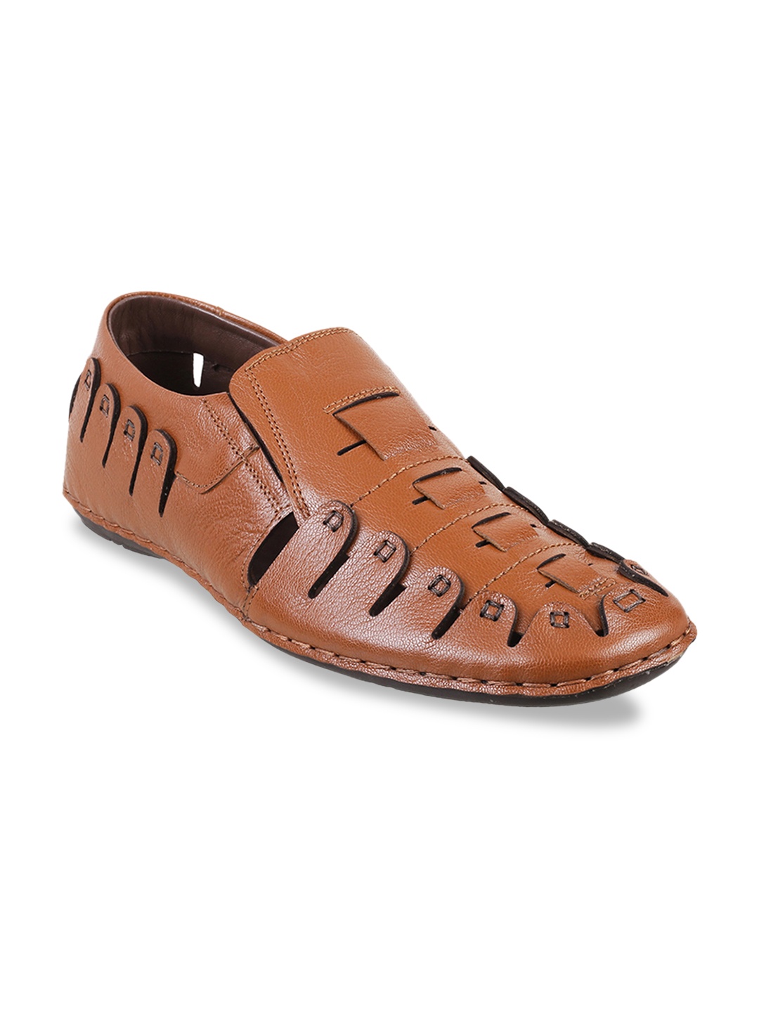 

Mochi Men Tan Brown Leather Sandals