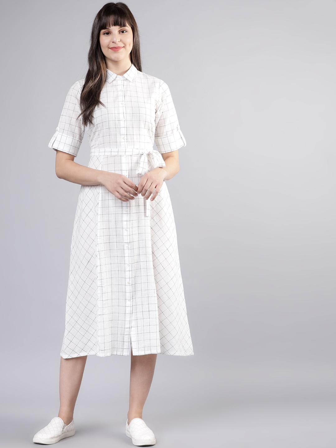 

Vishudh Women Off-White Shirt Dress