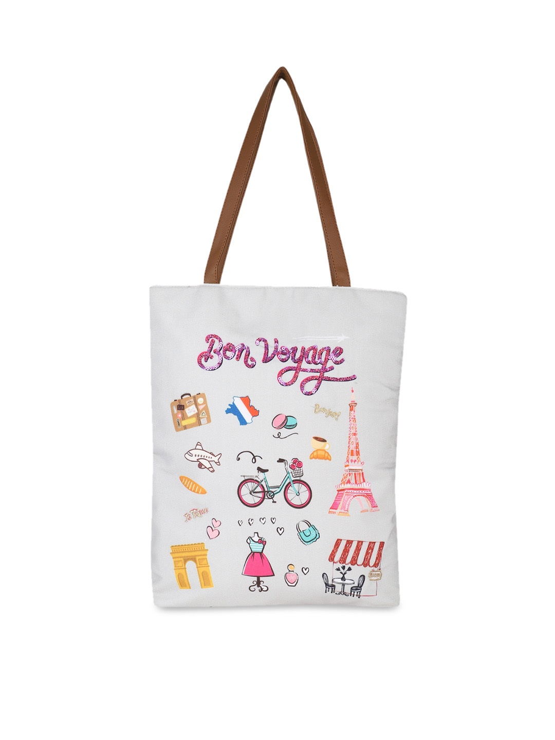 

People Women Off White Printed Shoulder Bag