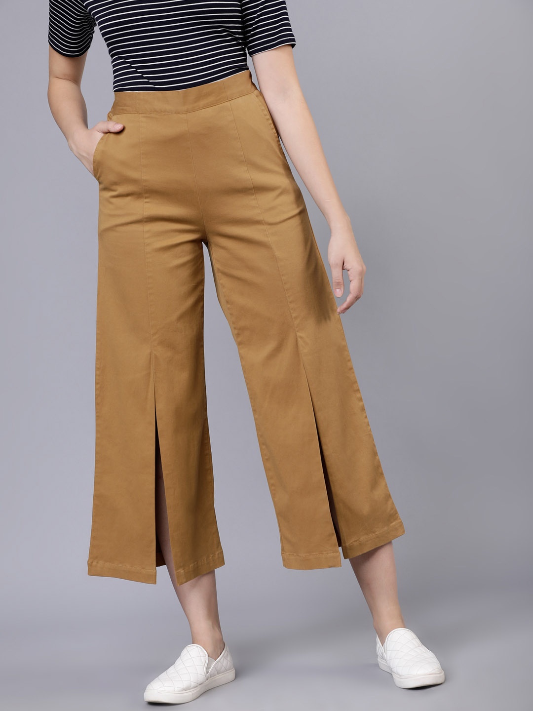 

Tokyo Talkies Women Brown Regular Fit Solid Culottes