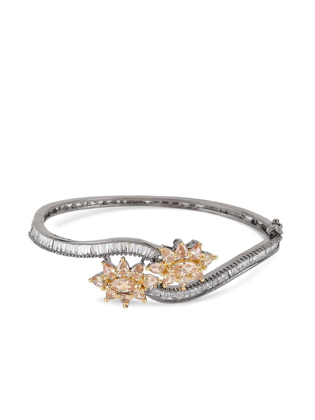 

Anika's Creation American Diamond Openable bracelet, Grey