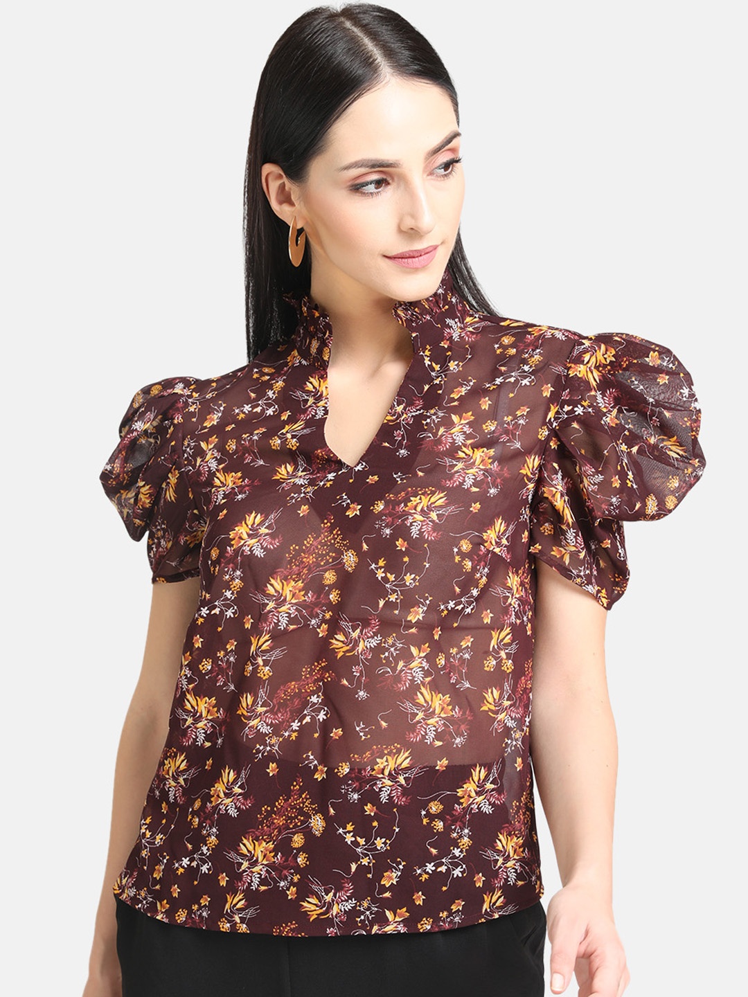 

Kazo Women Maroon Floral Printed Top