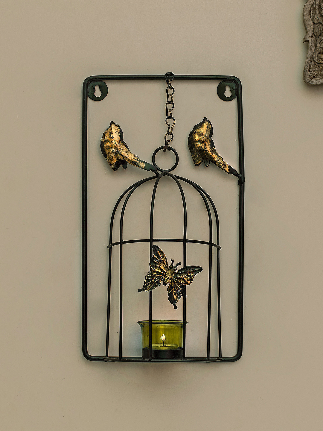 

Homesake Black & Yellow Butterfly Cage Candle Holder