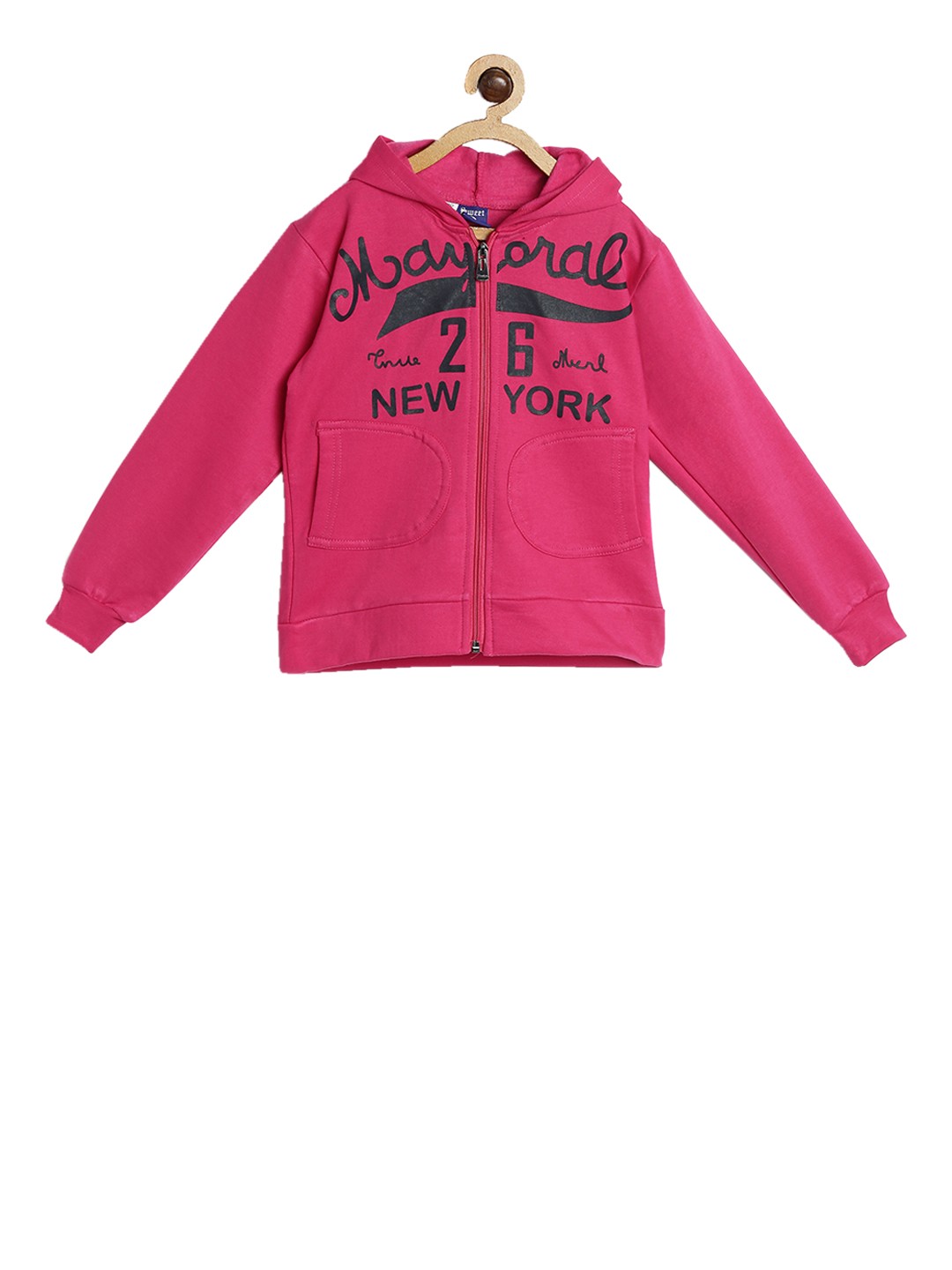 

SWEET ANGEL Unisex Pink Printed Hooded Sweatshirt
