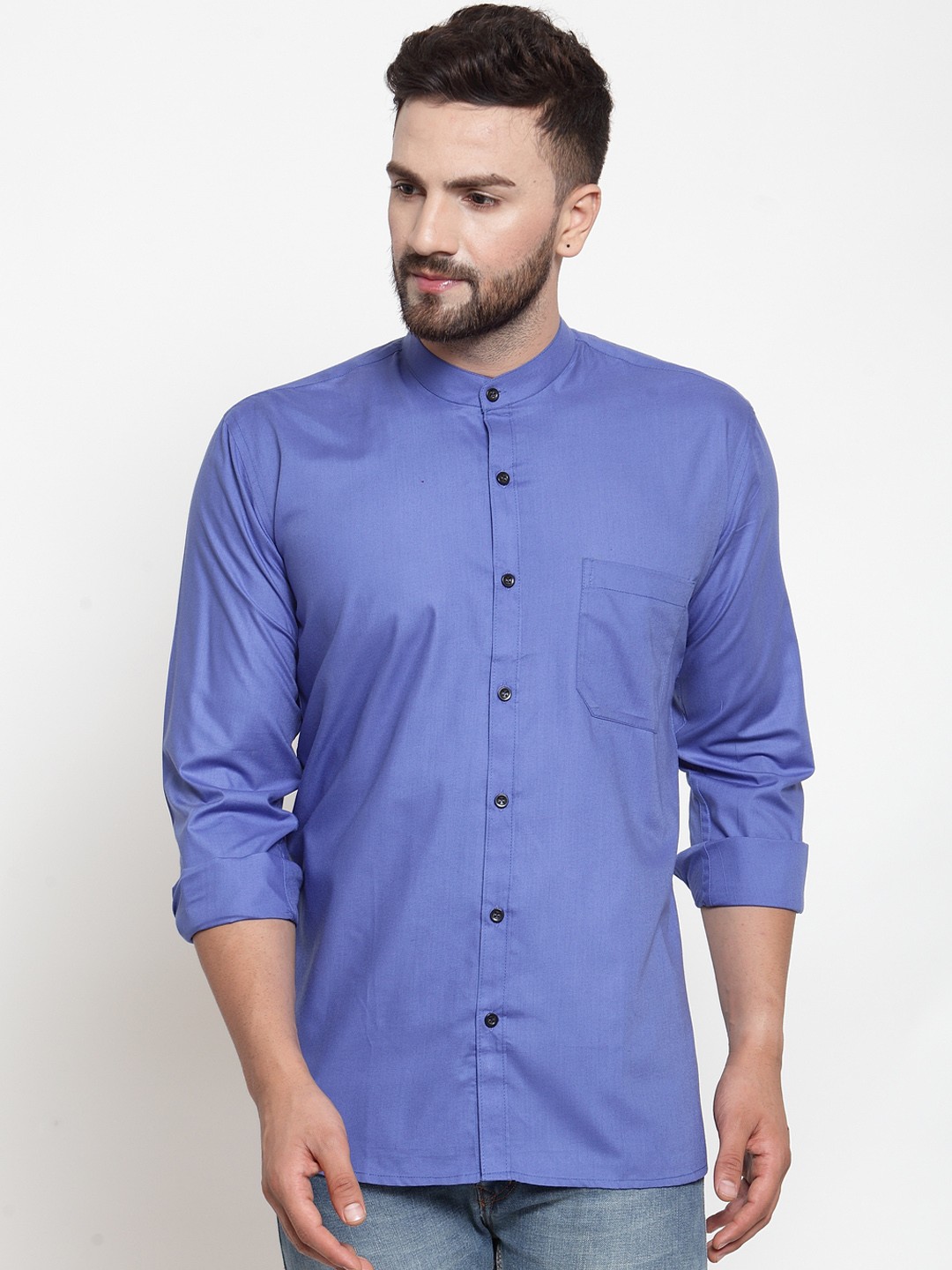 

JAINISH Men Blue Classic Slim Fit Solid Casual Shirt