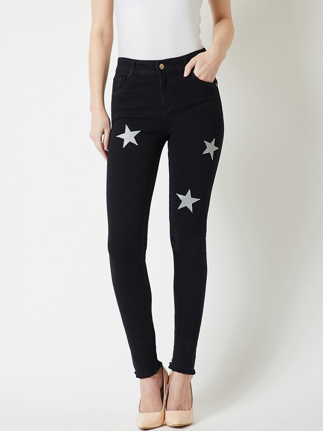 

Miss Chase Women Black Skinny Fit High-Rise Clean Look Jeans