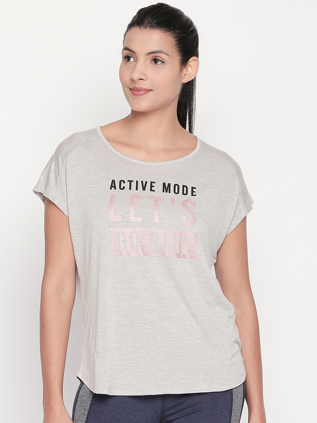 

Ajile by Pantaloons Women Grey Printed Round Neck T-shirt