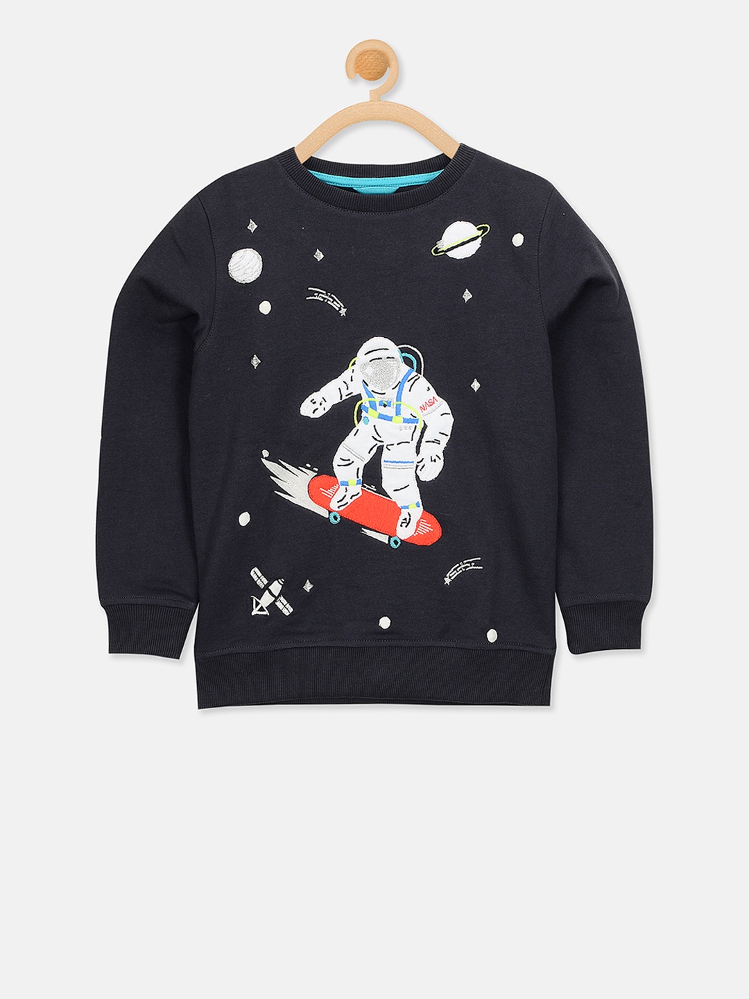 

Cherry Crumble Kids Navy Blue Printed Sweatshirt