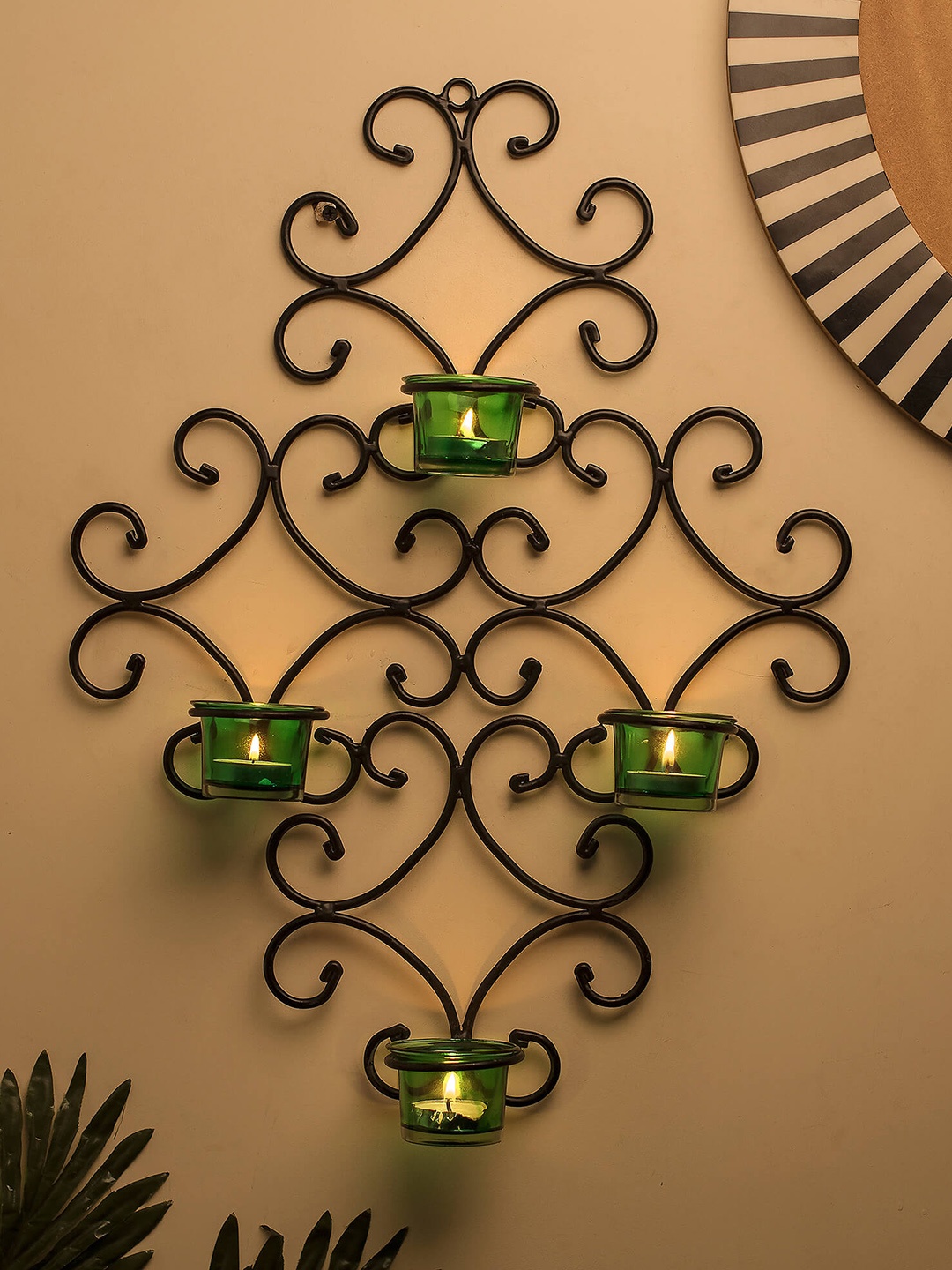 

Homesake Black & Green Candle Holders