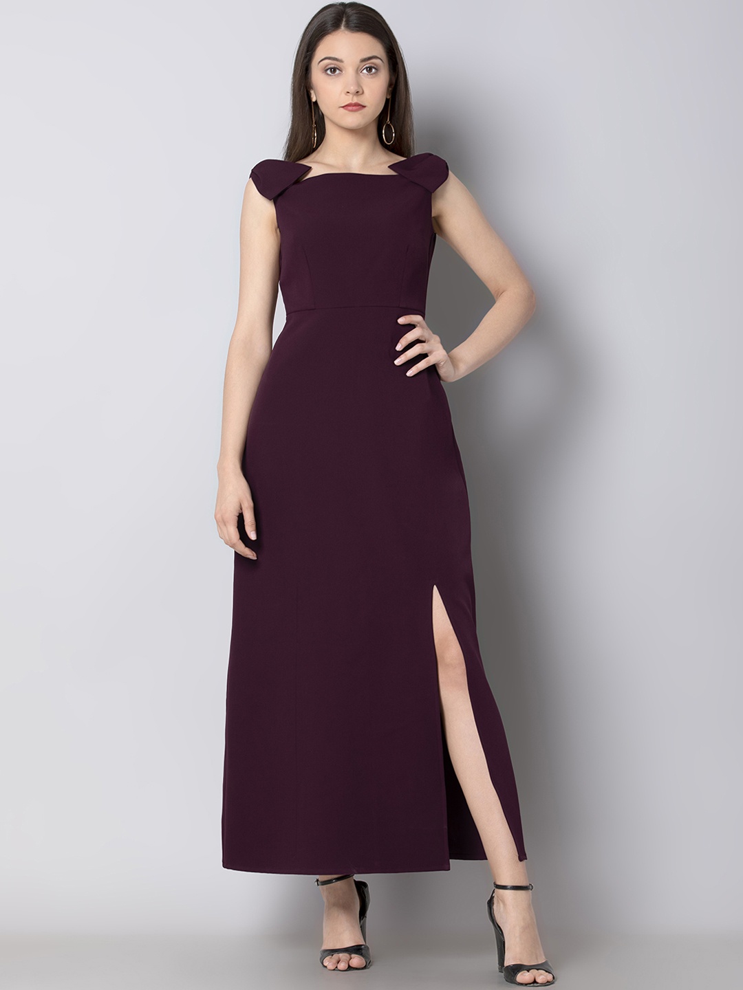 

FabAlley Women Maroon Fit and Flare Dress