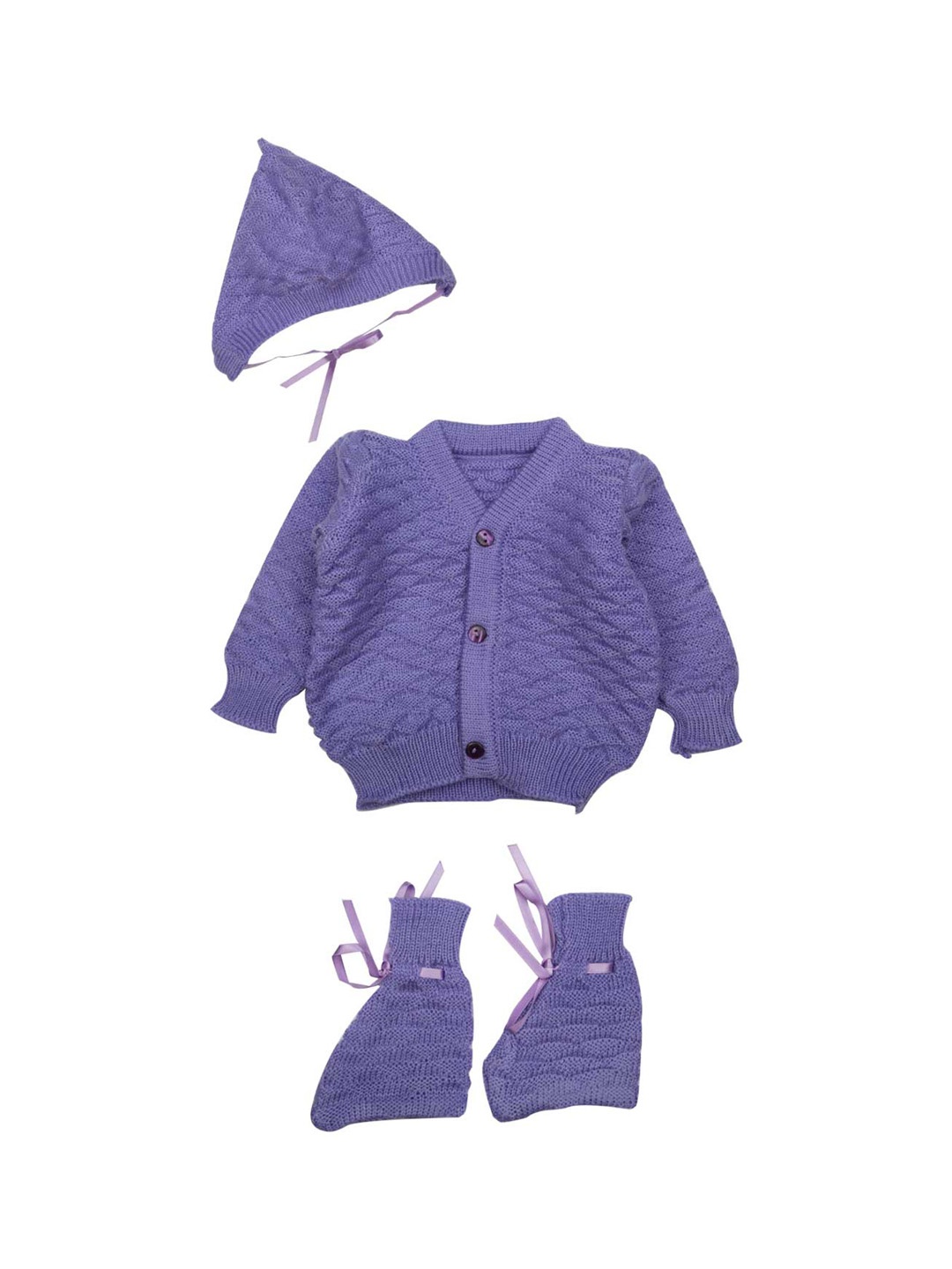 

MeeMee Kids Purple Self-Design Sweater Set