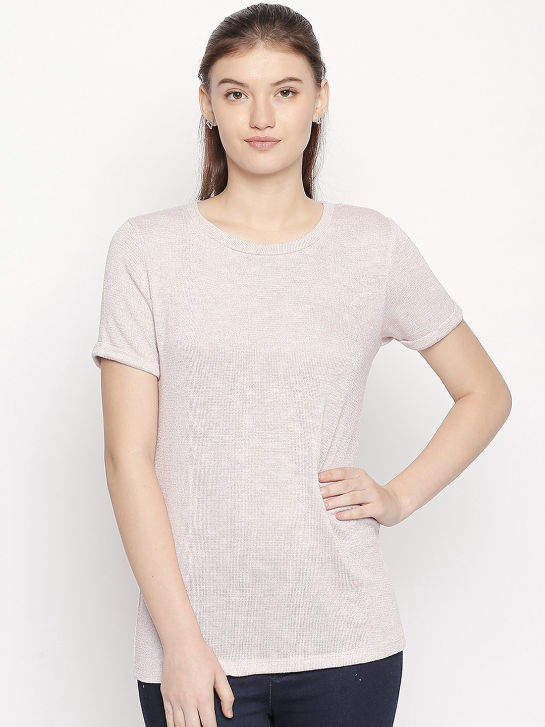 

Honey by Pantaloons Women Beige Self Design Top