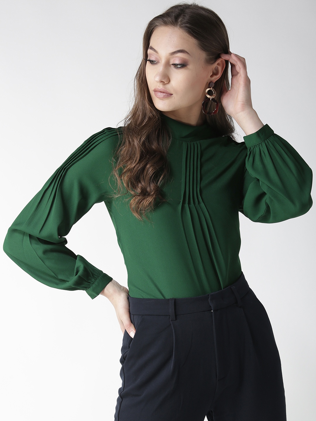

La Zoire Women Green Solid Top