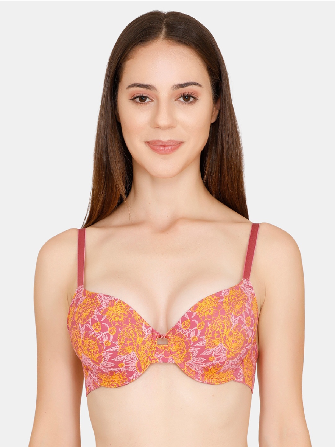 

Zivame Multicoloured Printed Underwired Lightly Padded T-shirt Bra ZI1838FASHHASRT, Multi