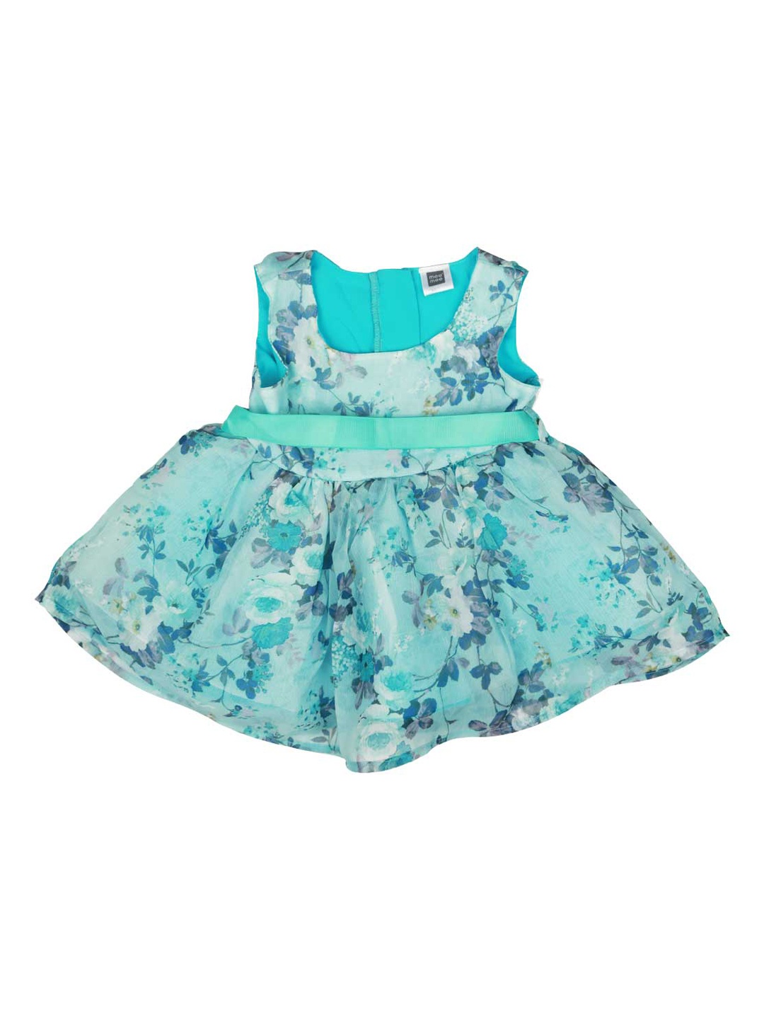 

MeeMee Girls Green Printed Fit and Flare Dress