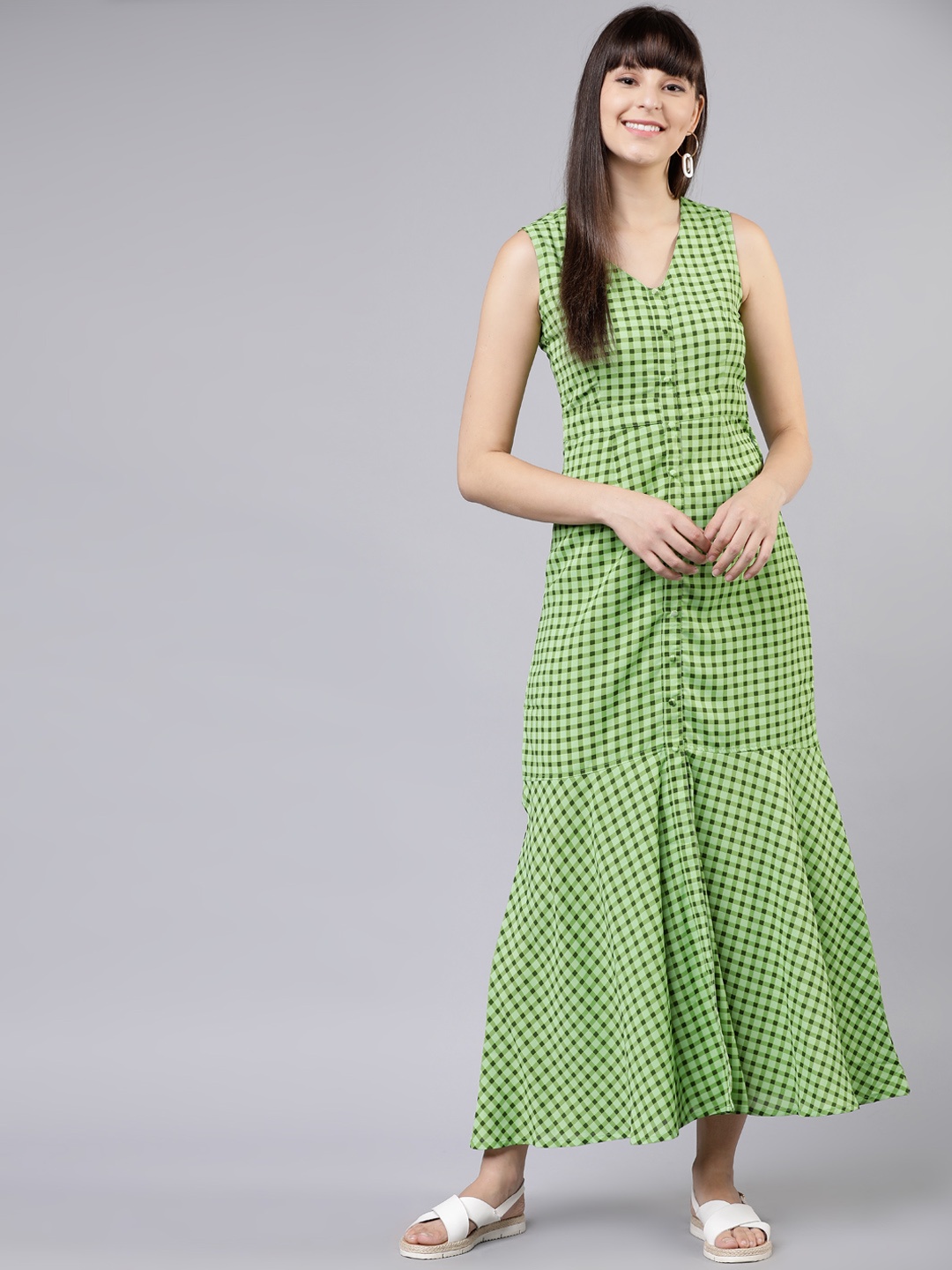

Tokyo Talkies Women Green Fit and Flare Dress