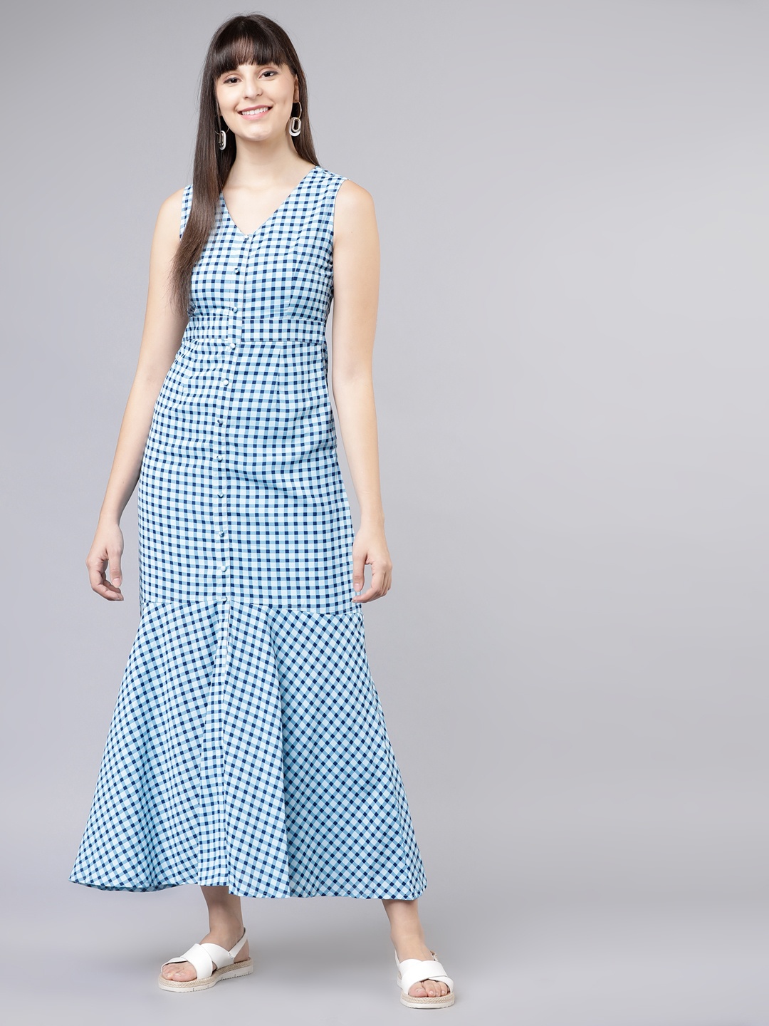

Tokyo Talkies Women Blue Fit and Flare Dress