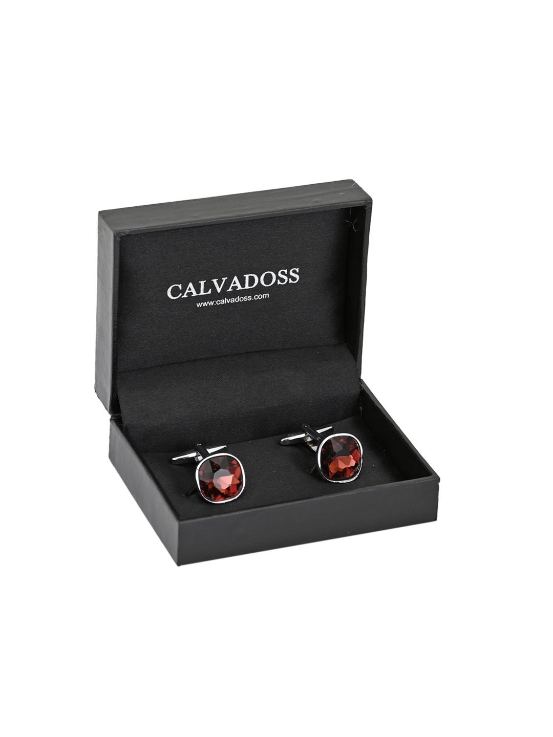 

Calvadoss Maroon Diamond Shaped Cufflinks