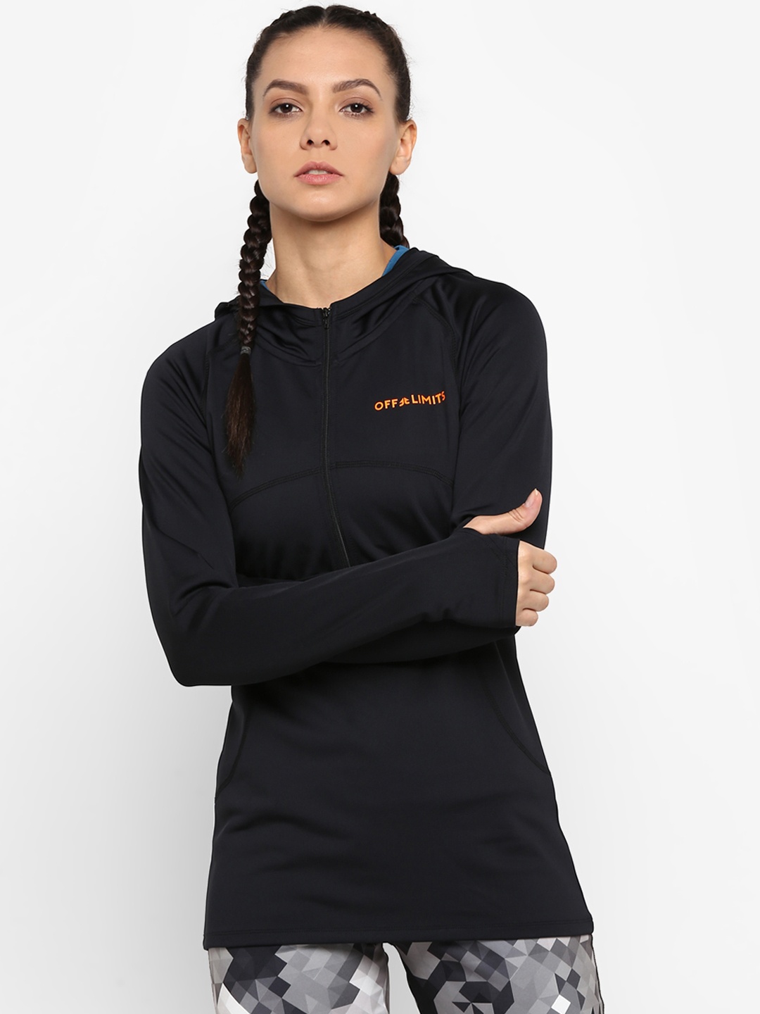 

OFF LIMITS Women Black Solid Lightweight Jacket