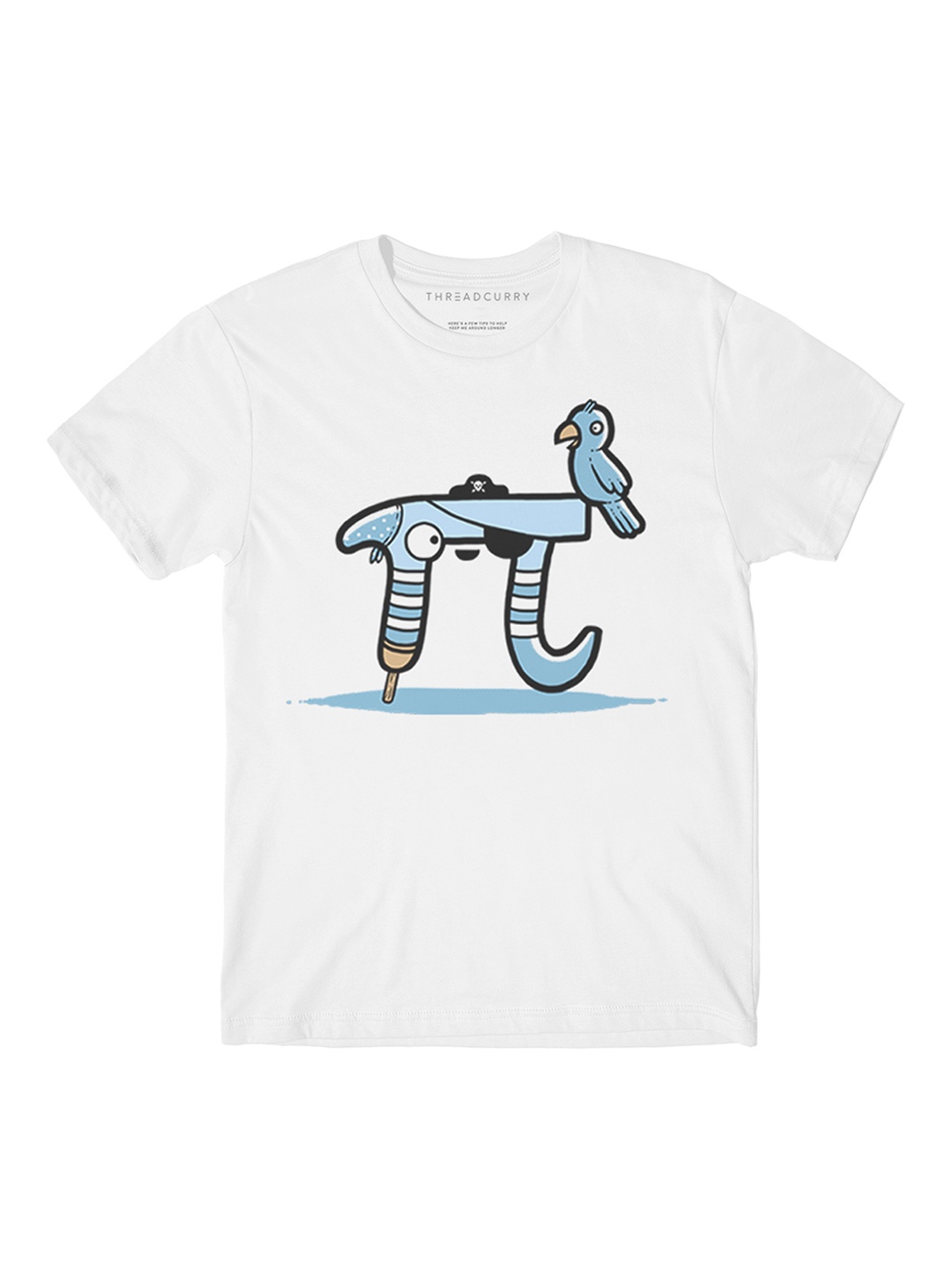 

THREADCURRY Boys White Printed Round Neck T-shirt