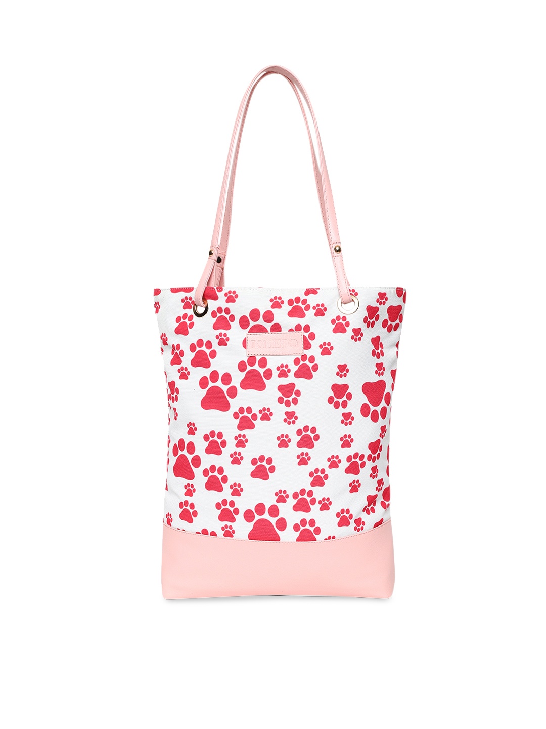

KLEIO Off-White & Pink Printed Shoulder Bag