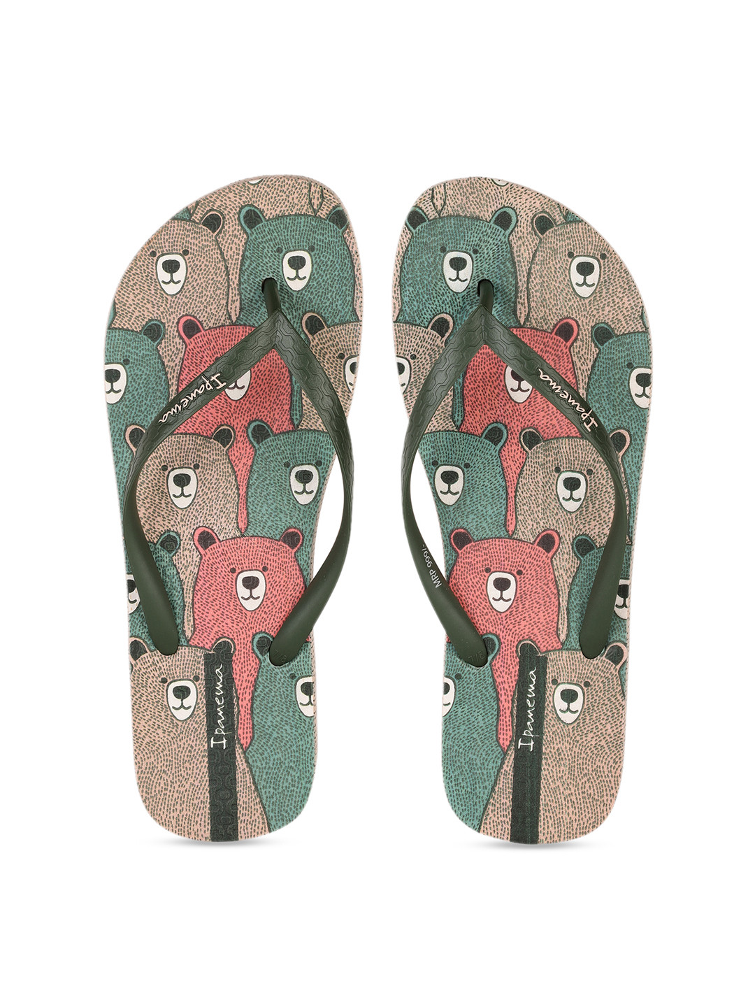 

iPanema Women Pink & Green Printed Thong Flip-Flops