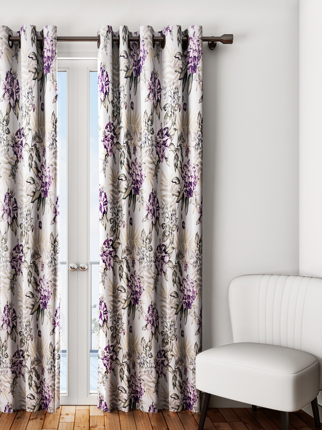 URBAN DREAM Multicoloured Floral Printed Single Long Door Curtains, Multi